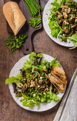 Mushroom salad with walnuts