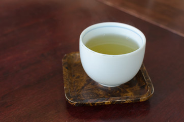 Hot green tea