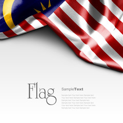 Flag of Malaysia on white background. Sample text.