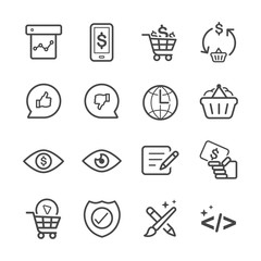Stock Vector Illustration: SEO icon set 1
