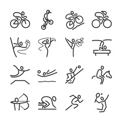 Outline icons, popular sports