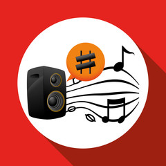 Music design. speaker  icon. Isolated illustration , editanle vector