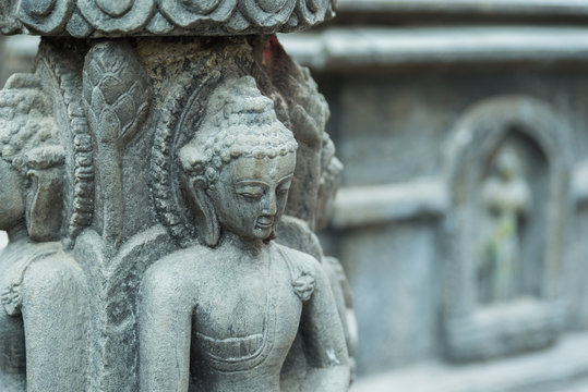 Buddha statue at Swayambhunath in Kathmandu, Nepal