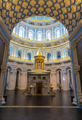 Fototapeta na wymiar The interior of the Voskresensky New-Jerusalem Stavropegial male monastery, Istra, Moscow region, Russia