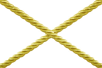gold  rope frame  isolated on white background