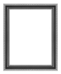 The antique silver frame on the white background