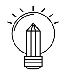 Idea design. Light bulb icon. Flat illustration , vector