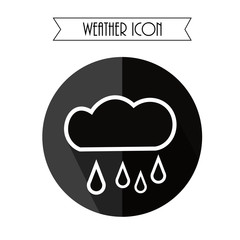Cloud with Drop Rain Icon. Weather Rainy Forecast. Vector Illustration.