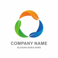 Infinity Organic Leaf Vector Logo Template