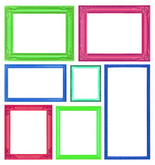 colorful frames on the white background