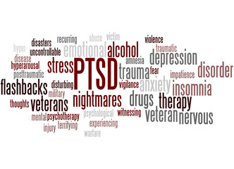 Posttraumatic Stress Disorder - PTSD, word cloud concept 5