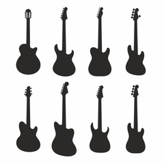 Naklejka premium Guitars silhouettes