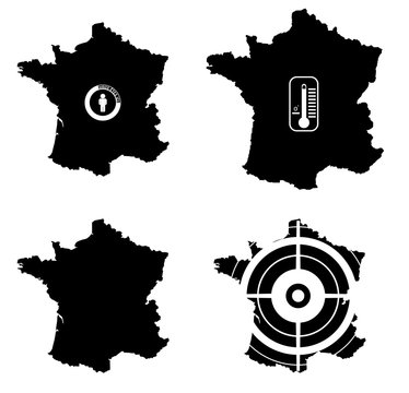 Carte de France en 4 icônes