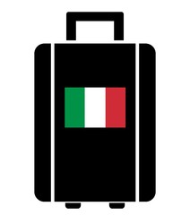 Drapeau de l'Italie sur une valise