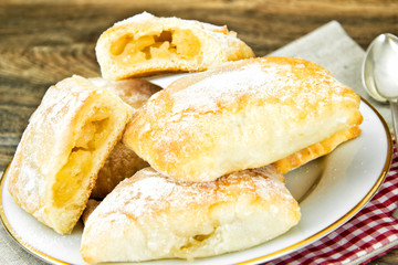 Sweet Bakery Bun with Cheese, Apple and Cinnamon