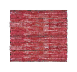 grunge red blank wooden isolated on white background, wooden background, wooden texture, wooden wall.