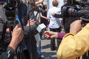 Fototapeta na wymiar TV interview