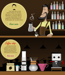 Barista making coffee
