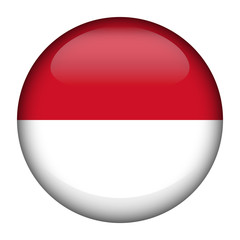 Round glossy Button with flag of Indonesia