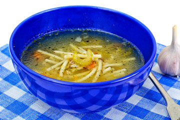 Soup with Chicken Broth with Noodles and Vegetables