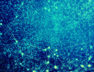 data deep learning hologram ai technology robotic, molecule of chemical, atom cell science, futuristic cyber network, system of background illustration 3d rendering