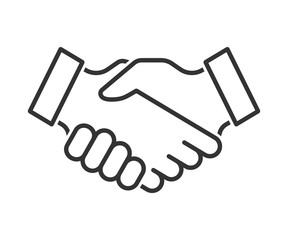 Handshake line icon. Partnership and agreement symbol