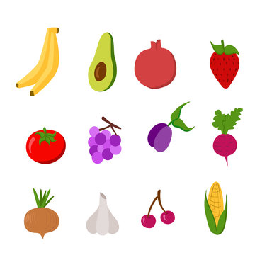 fruit and vegetables. Food set Healthy food Cooking.