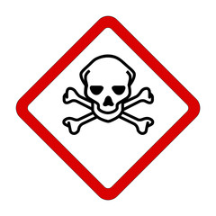 Gefahrensymbol 2D - sehr giftig Totenkopf