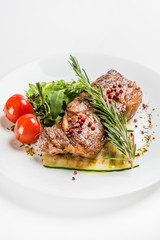 steak with vegetables