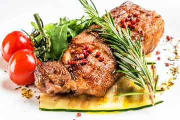 steak with vegetables