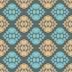 diamonds seamless pattern lotus decorative ornament design