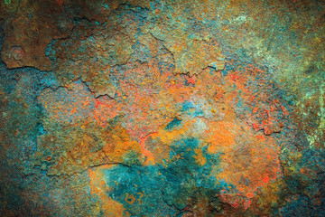 Rusty dirty iron metal plate background. Old rusty metal. - obrazy, fototapety, plakaty