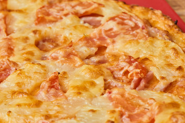 Pizza with pineapple and ham