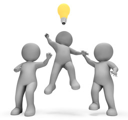 Lightbulb Idea Represents Illuminated Reflect And Concepts 3d Re