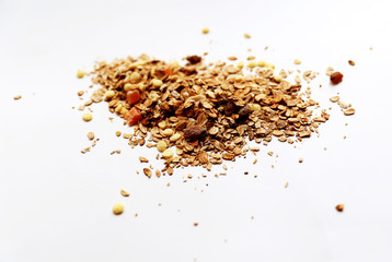 Granola is for the breakfast on white background
