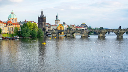 Pedestrian bridge in Prague