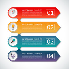 Modern infographic options banner with 5 steps, options, parts.
