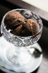 Ice cream in vintage cup