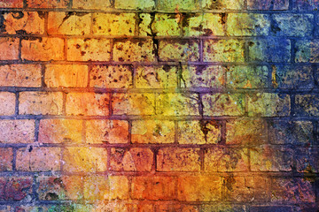 Fototapeta premium Colorful brick wall background