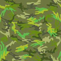 Camouflage seamless green tropic spots pattern background