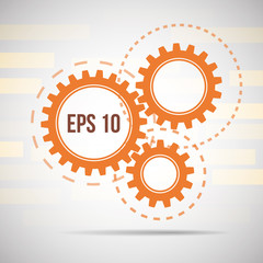 Abstract orange gears background