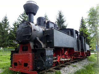 Fototapeta na wymiar old abandoned steam train 