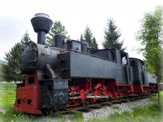 Fototapeta na wymiar old abandoned steam train 