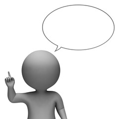 Speech Bubble Indicates Copy Space And Communicate 3d Rendering
