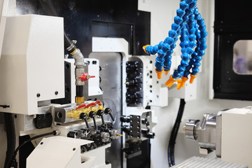 The image of a lathe