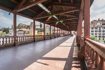 Bridge of the Alpini in Bassano del Grappa, Vicenza, Italy.