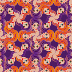 beauty salon. beautiful face of a young girl.