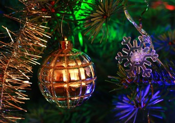 Glass ornament on the Christmas tree