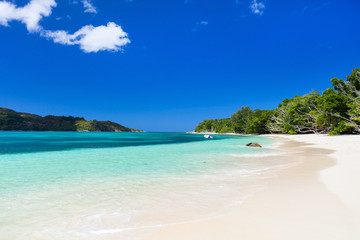 Stunning tropical beach at Seychelles