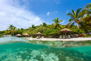 Plakat Beautiful tropical beach at Caribbean